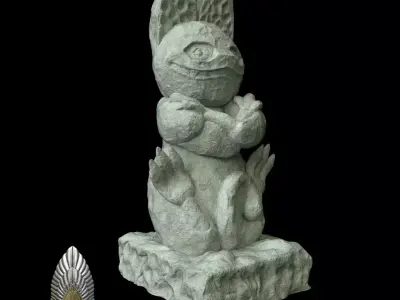 Loth Cat GArden Gnome 3d digital download Garden Statue 3D print model