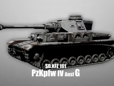Panzer 4 - PzKpfw IV - Ausf G - Common Livery Low-poly 3D model