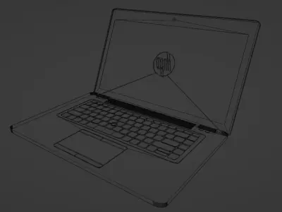 EliteBook Laptop HP 840 G4 3D model Low-poly 3D model