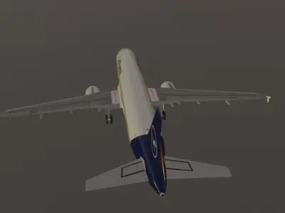 Lufthansa airbus a320-214 low poly 3d model  Low-poly 3D model