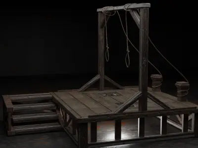 Medieval Gallows Free low-poly 3D model