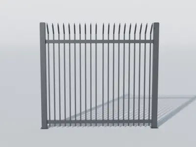 Modular Fence Steel Fence Gate Security Free 3D model