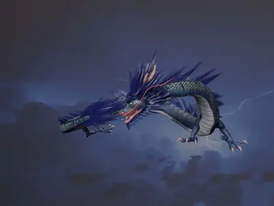 Chinese dragon loong Low-poly 3D model