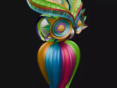 Abstract Owl 3D model instaletion 3D model