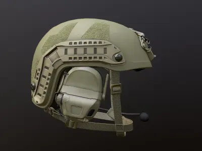 FAST Helmet and AMP Headset Low-poly 3D model