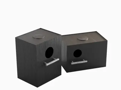 Colored Birdhouse 06 Low-poly 3D model