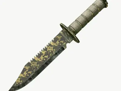 Survival Knife Low-poly 3D model