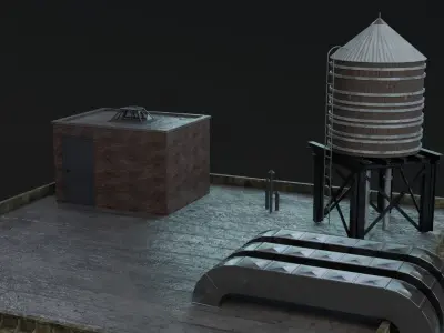 3D Buildings Collection Low-poly 3D model