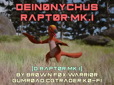 Deinonychus Raptor Mk I for VRChat Low-poly 3D model
