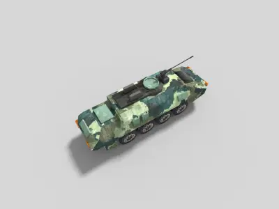 low poly military armored vehicle Low-poly 3D model