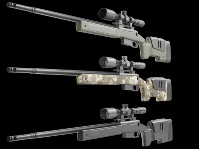 M40 A5 Sniper Rifle PBR  Low-poly 3D model