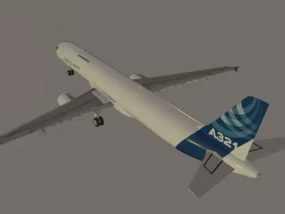 Airbus a321 p2f freighter low poly  3D model
