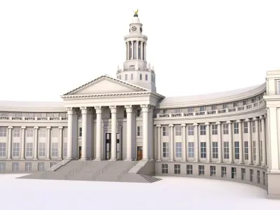 Denver City Hall Building Low-poly 3D model