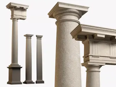 Doric mutulary  Column pedestal  Doric Order Vignola  3D model
