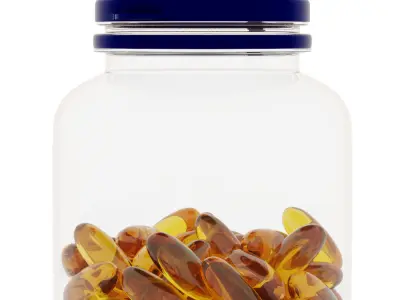 Transparent Jar Of Fish Oil 3D model