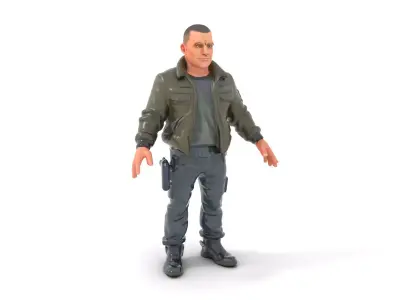 Military Operative Rigged and Animated D Character Model Low-poly 3D model