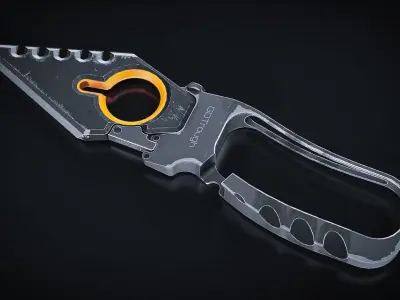 Sci-Fi Dagger PBR Low-poly 3D model