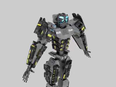 cyberpunk robot 3D model buy