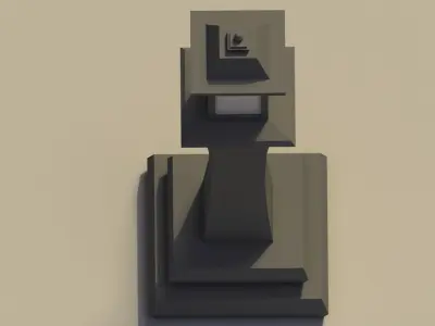 Low Poly Japanese Lamp Post Low-poly 3D model