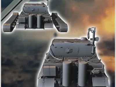 380mm RW61 auf Sturmmorser Tiger Sturmtiger assault tank - minia 3D print model