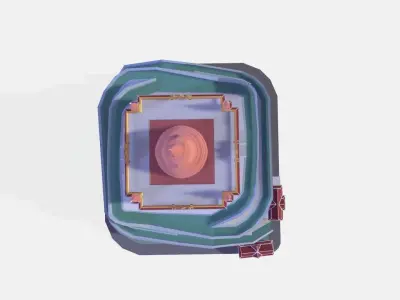 The Temple of the Golden Mount Bangkok Low-poly 3D model