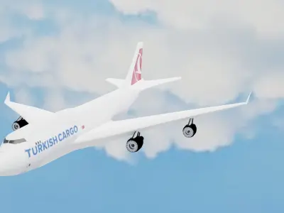 Turkish Airlines B747-400F  3D model