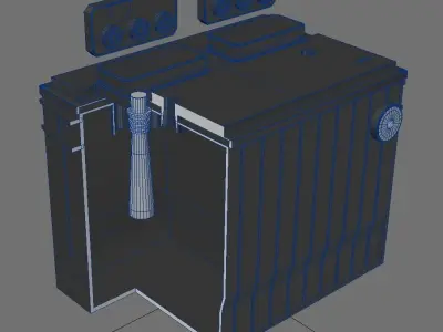 standard car battery 3D model