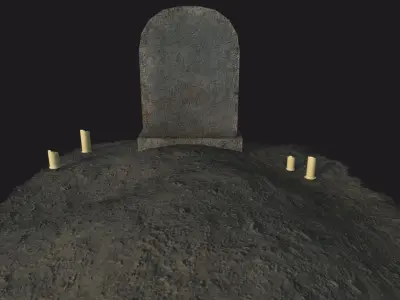 Cemetery Grave Ground Low-poly 3D model