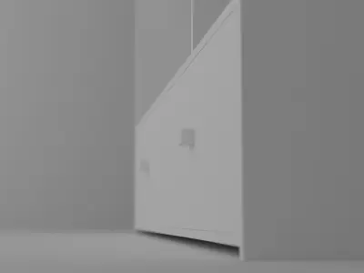 Low Poly Cabinet GameReady bookcase Free low-poly 3D model