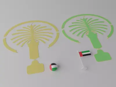 The Palm Jumeirah Island Dubai UAE 3D model