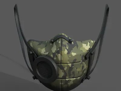 Gas mask protection futuristic protection safety  Low-poly 3D model