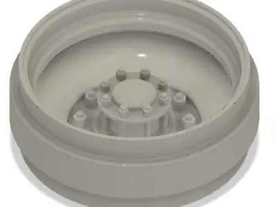 Printable 2-hole front and rear truck wheels with tires 3D print model