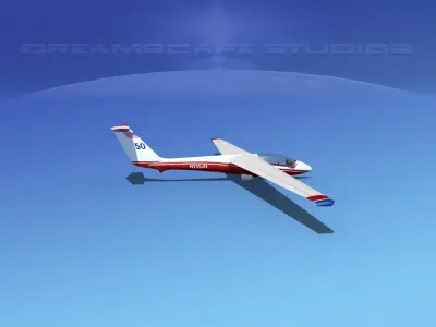SZD-36 Cobra Glider V05 Low-poly 3D model
