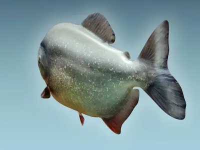 Piranha 2 fish with eyes 3D model
