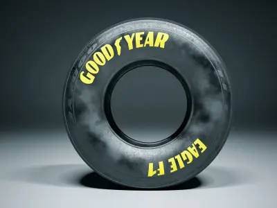 Racing Slick Tires - 7 pack Low-poly 3D model