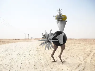 Ostrich Fantasy 3D Character model design  3D model