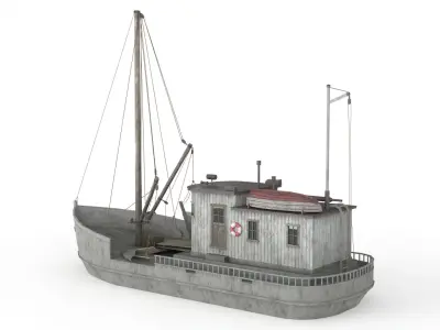 Building Trawler Low-poly 3D model