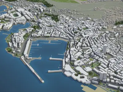 Monaco - city and surroundings 3D model