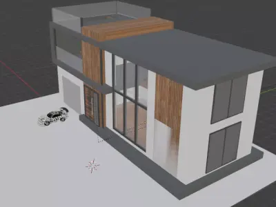 Modern Home with a Porsche tooning japanese style Free 3D model