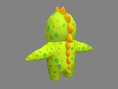 Cartoon dinosaur costume Low-poly 3D model