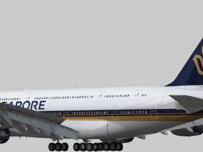 Airbus A380 Singapore Airlines 9V-SKH Low-poly 3D model