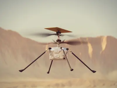 Ingenuity Helicopter takeoff animation 3D model