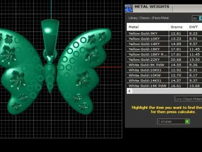 BUTTERFLY INSECT PENDANT 3D PRINTABLE MODEL 3D print model