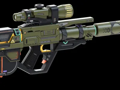 Sci-Fi Rifles Set Kitbash  3D model