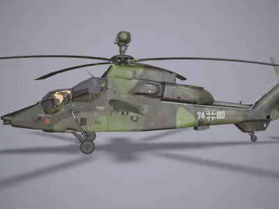 EC-665 Tiger UHT Germany Complex Animation Low-poly 3D model