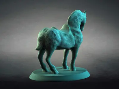Carving Horse And Marble Stone Horse files  3D model