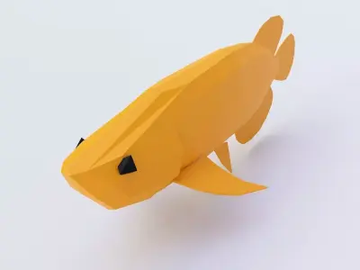 Asian arowana fish low poly 3d model  Low-poly 3D model