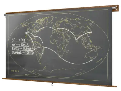 Restoration Hardware Military Chalkboard World Map 3D model