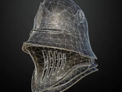 HELMET5 Game Ready medieval helmet Low-poly 3D model