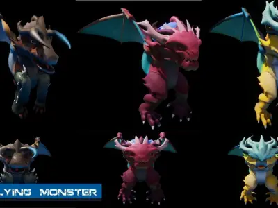 Flying Monster  Low-poly 3D model